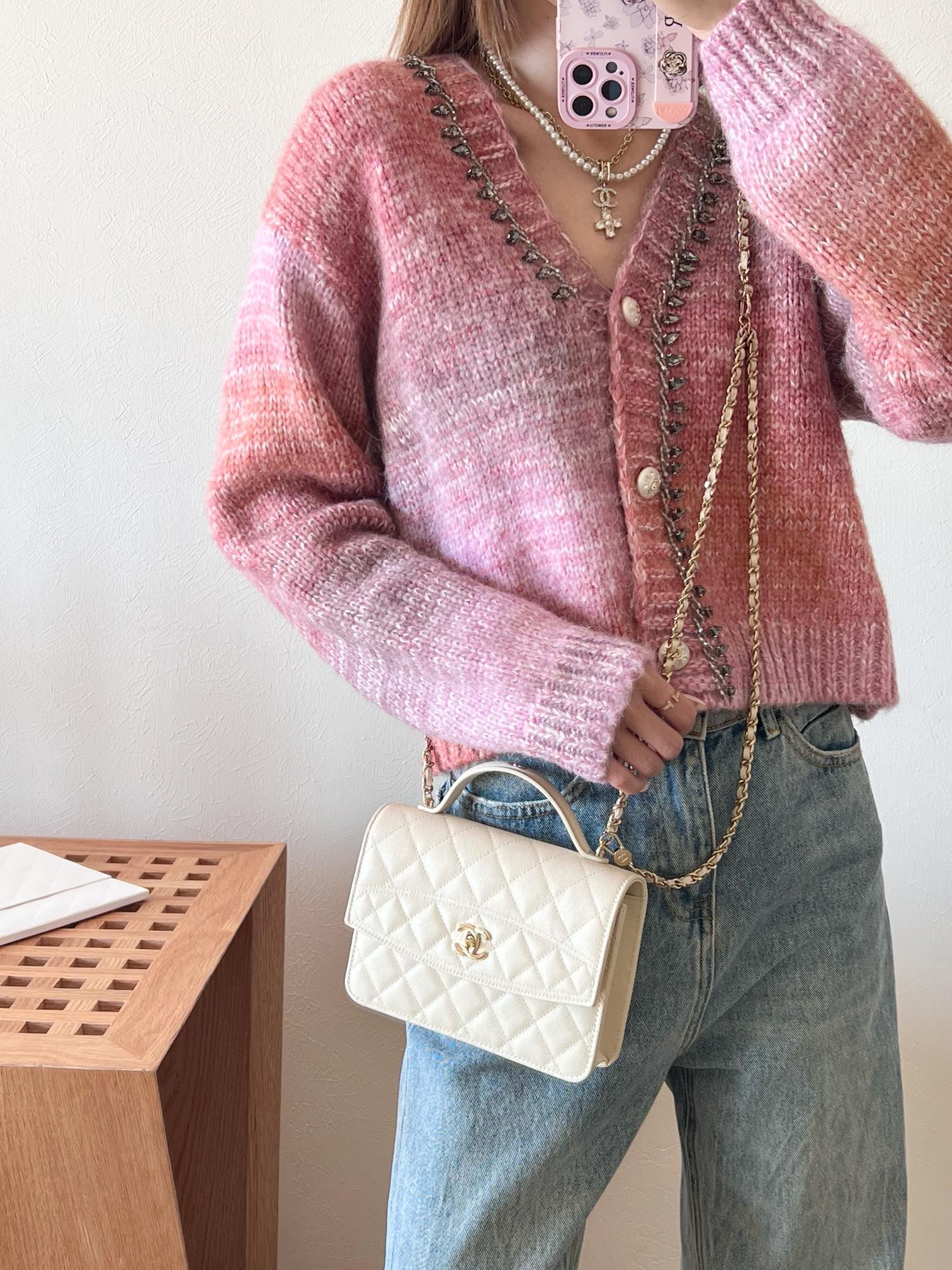 Рюкзак-мессенджер Chanel 25c - кремово-белый