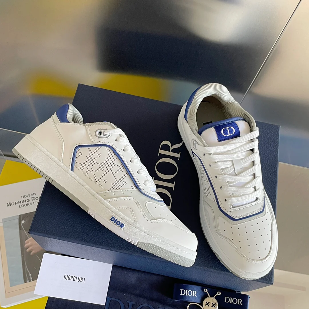 Кроссовки Dior B27 Series - Monogram Casual Sports - Парный стиль - Синяя задняя часть