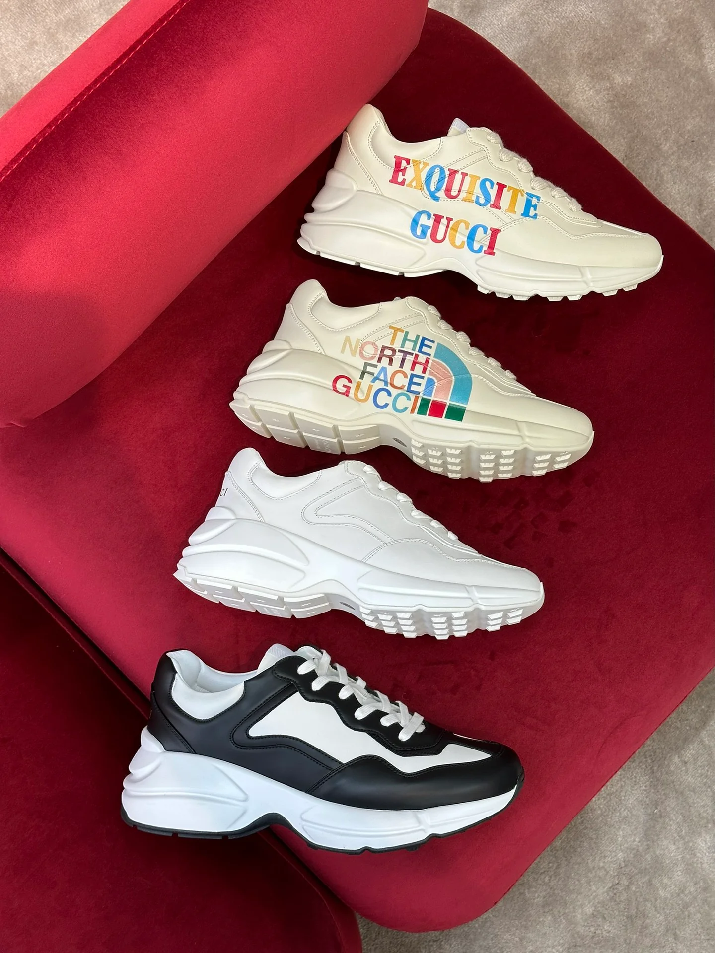 Коллекция массивных кроссовок Gucci осень/зима 2022 x North Face - изображение коллекции