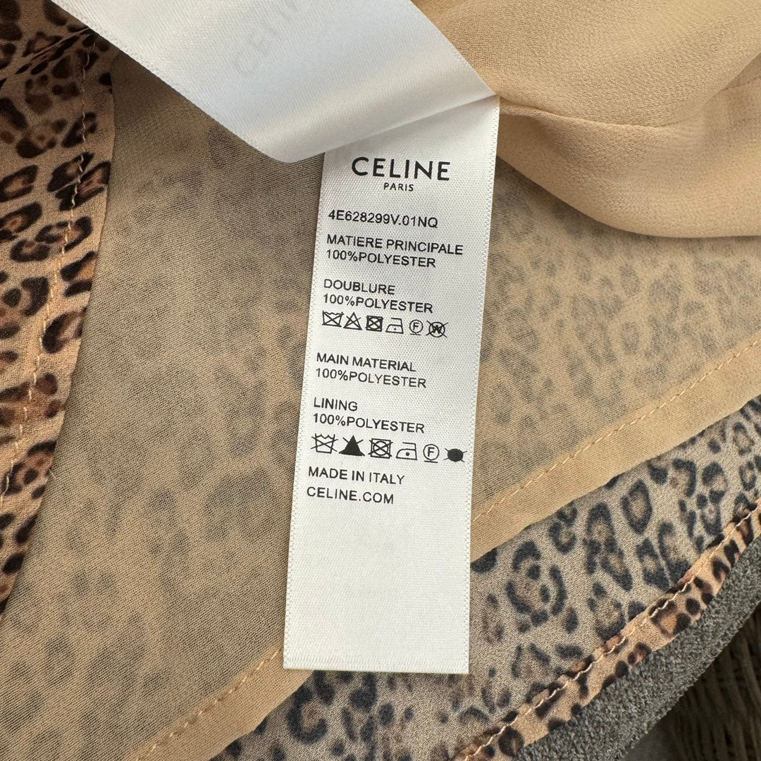 Платье Celine с леопардовым принтом весна/лето 2024