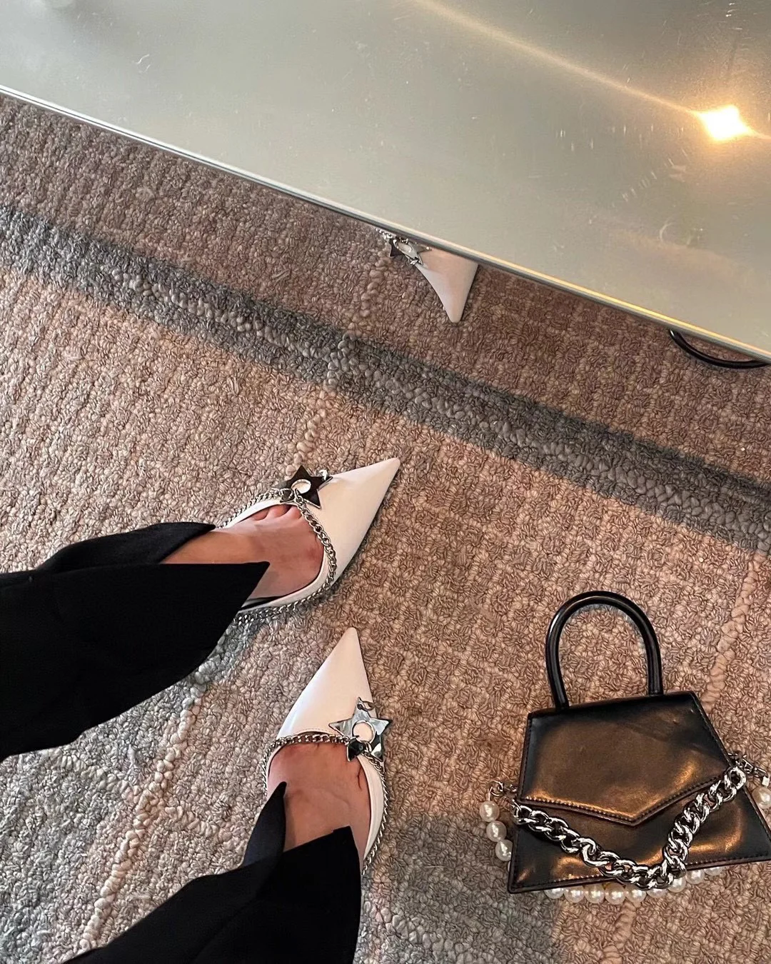 Dior - Коллекция Fashion Punk - Сандалии с острым носком - Белые