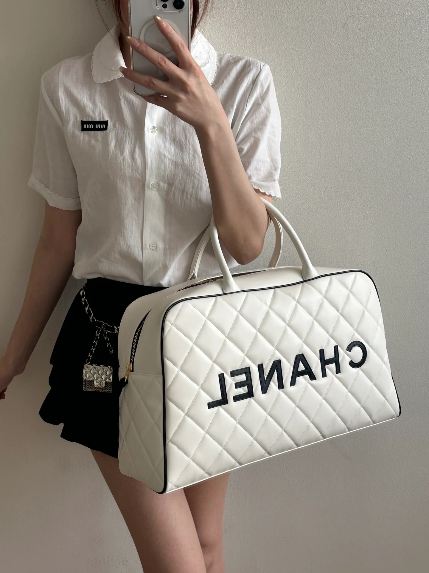 Сумка для переноски шаров для боулинга 25 пенсов - белая.