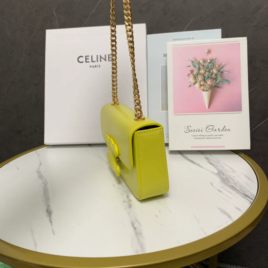 Сумка Celine с цепочкой под мышкой и тиснением в виде Триумфальной арки