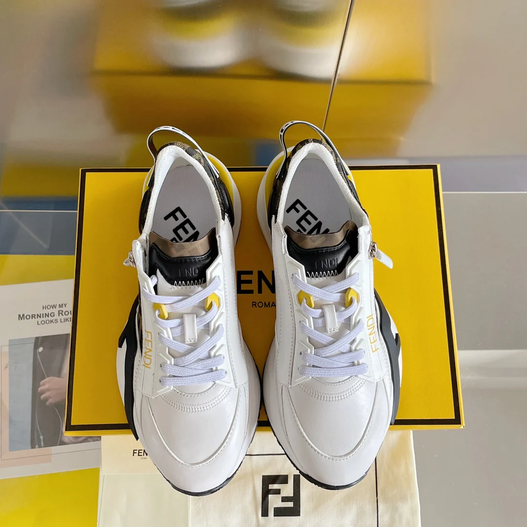 Fendi - Повседневные кроссовки - Белые и желтые - 1