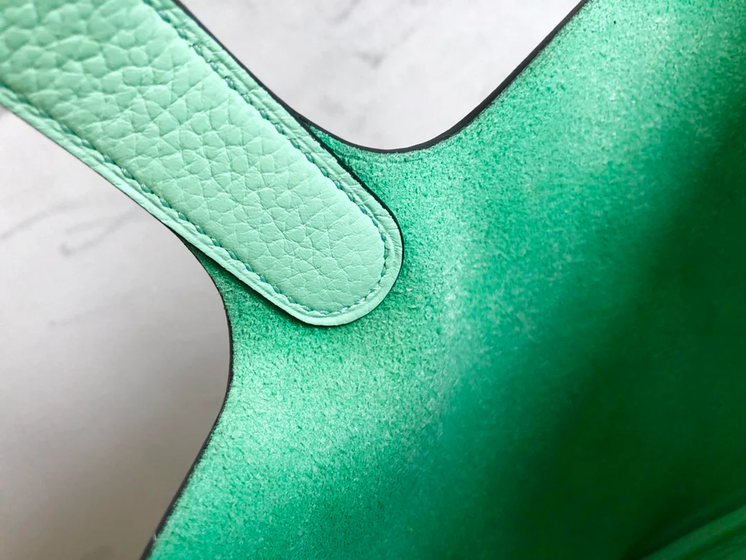 пряжка Hermes-пикотин-18-TC-мороженое зелено-серебряная