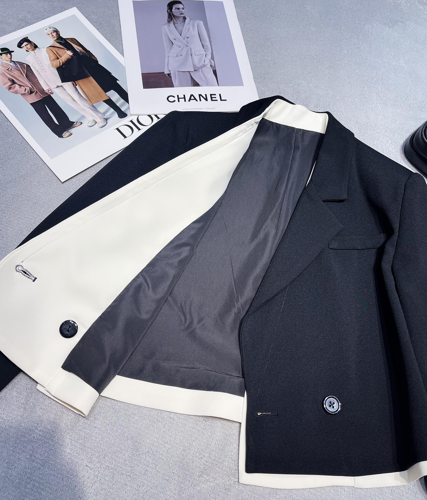 Celine-2404-Пэчворк, имитирующий двухсоставной блейзер