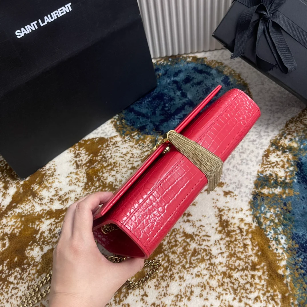 Сумка YSL Kate с цепочкой и крокодиловым принтом - Маленькая - 2 шт.