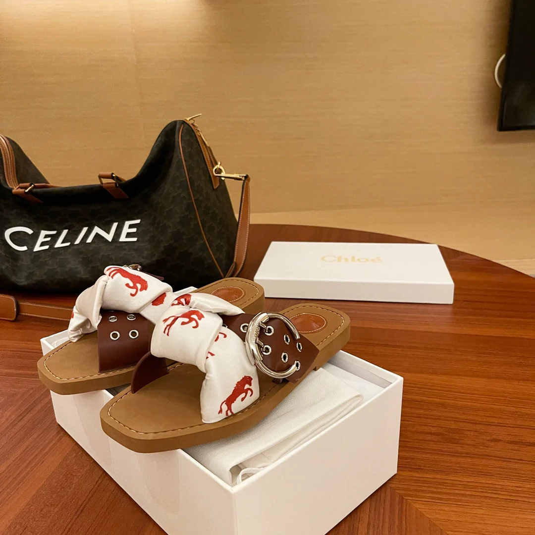 Туфли Chloe - Chloe - пряжка из плетеной ткани - тапочки