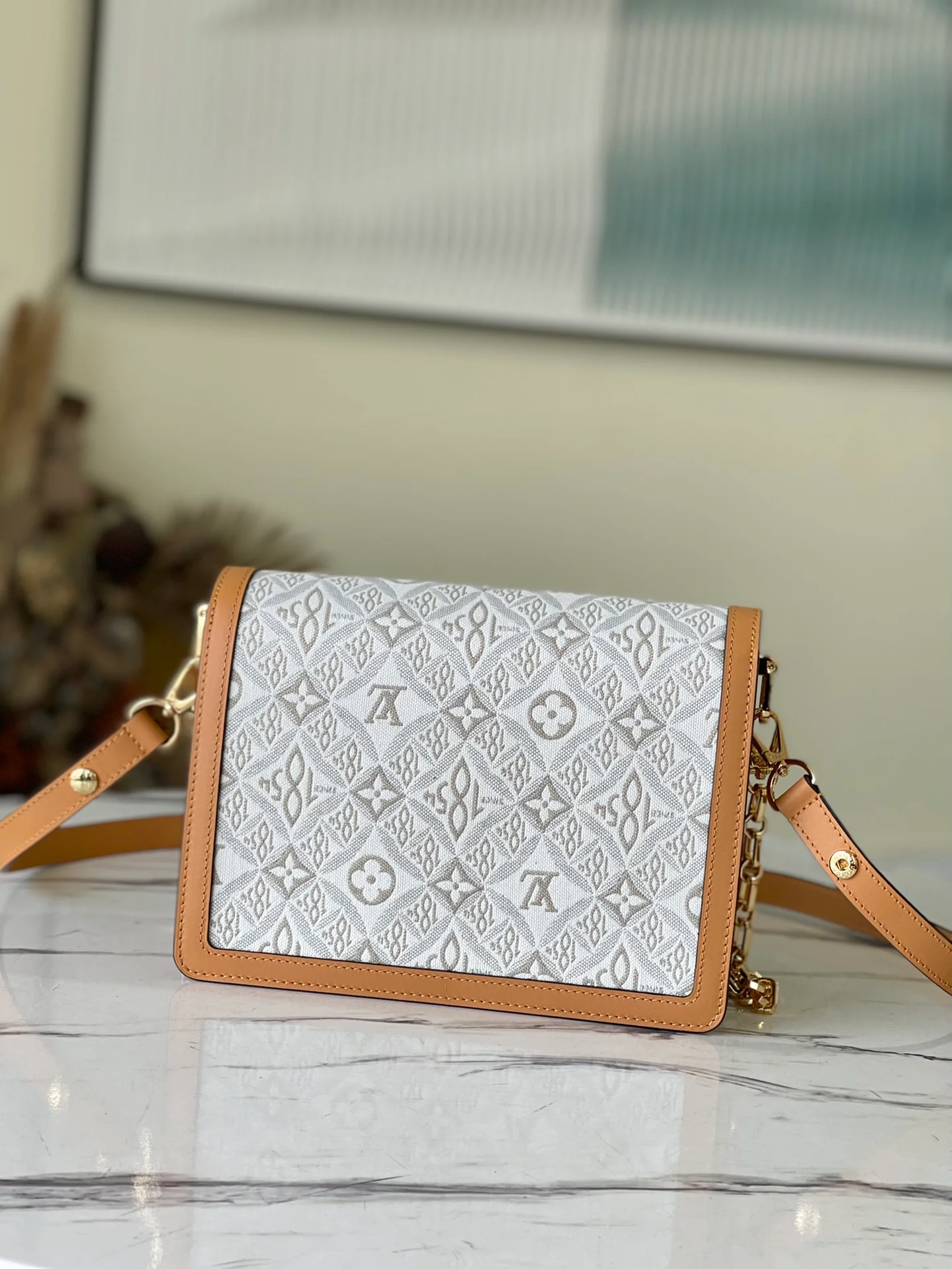 m59483-LV-dauphine-средняя сумка-с-1854-жаккардовая ткань