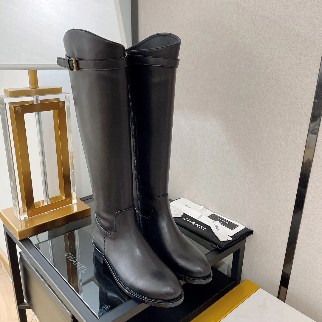 Chanel - Сапоги для верховой езды с металлическими пряжками - Размеры 35-39-40 (изготовление на заказ)
