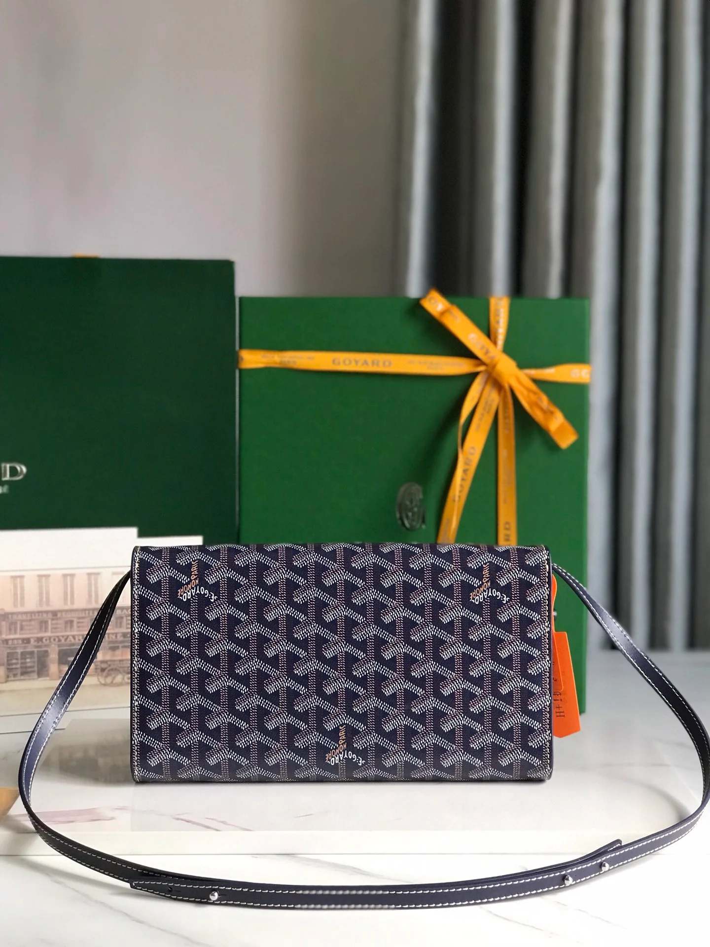 Клатч Goyard Monte Carlo, маленький, темно-синий.