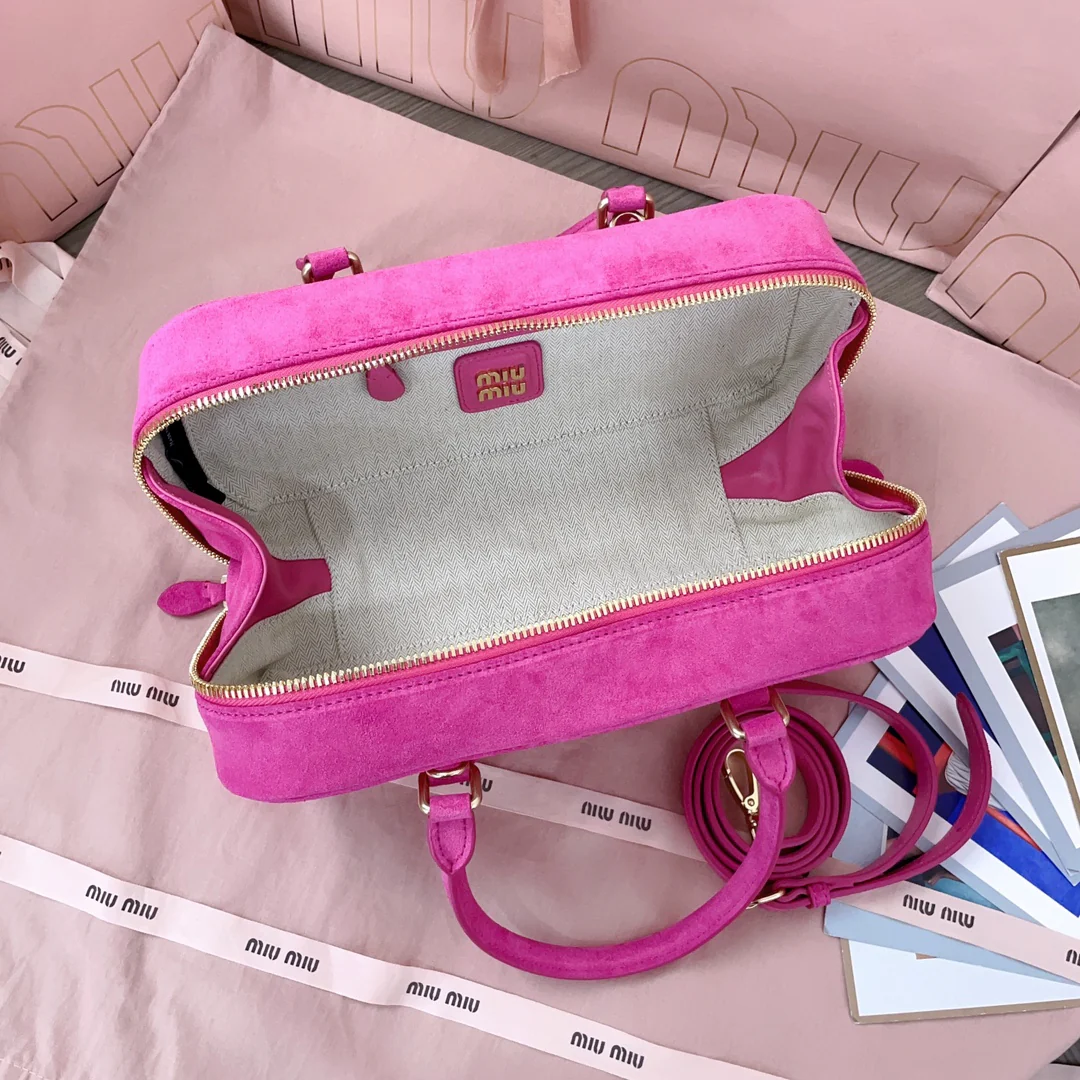 Сумка для боулинга Miu Miu-5bb148, большая, розовая.