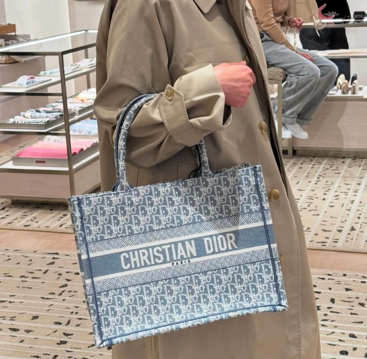 Сумка-шоппер Dior Booktote - Маленькая - Сине-зеленая