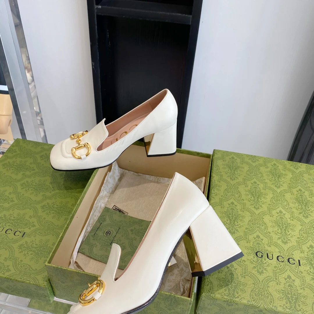 Туфли Gucci Retro с квадратным носком и массивным каблуком - 3