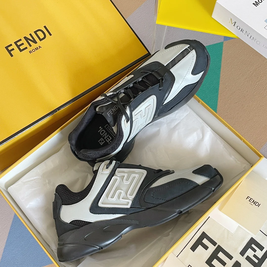Кроссовки Fendi — парные — белые и черные