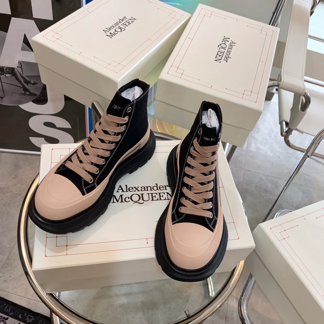 высокие парусиновые туфли на платформе McQueen