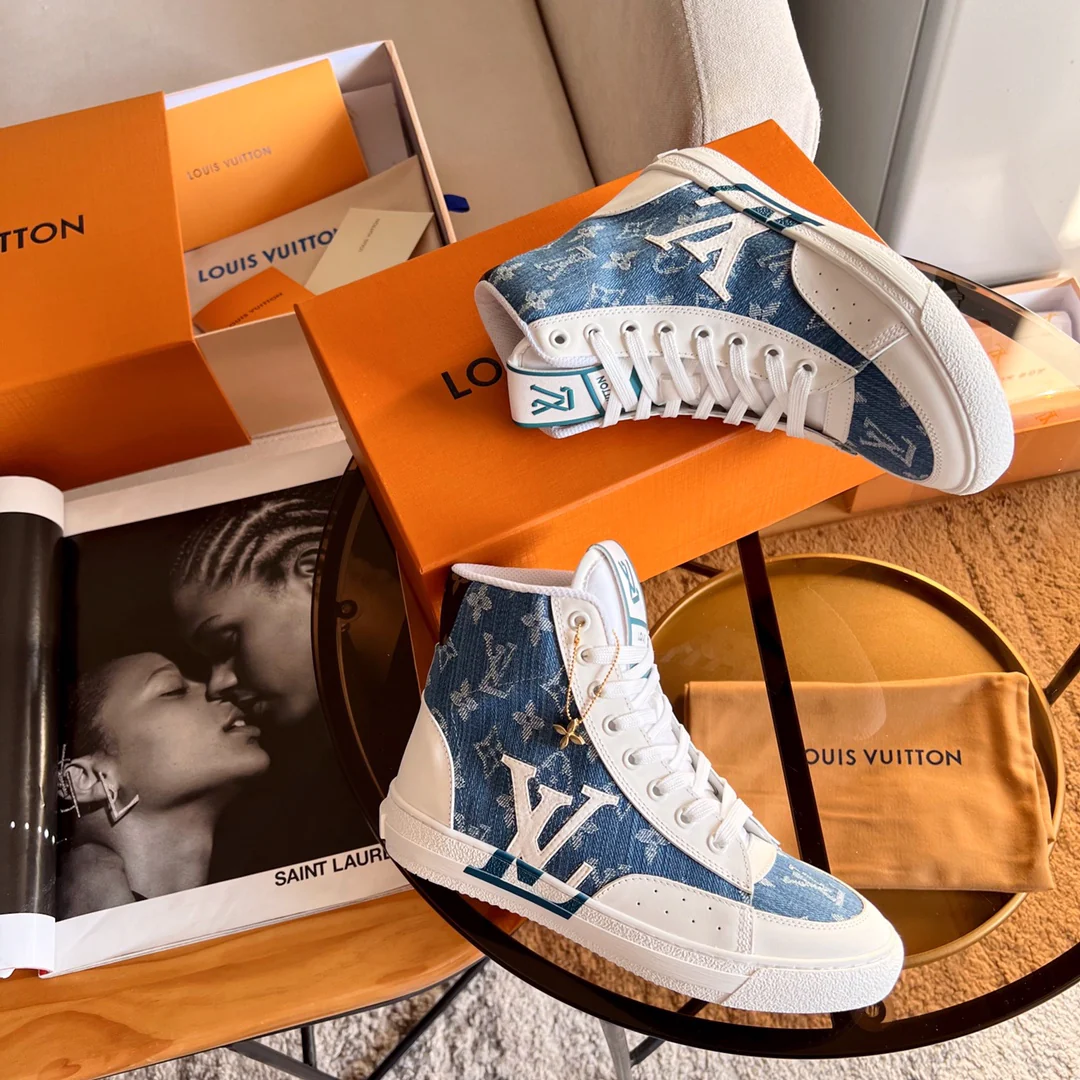 Обувь LV - LV - Новинка весны 2022 - Джинсовые туфли - Высокие кеды