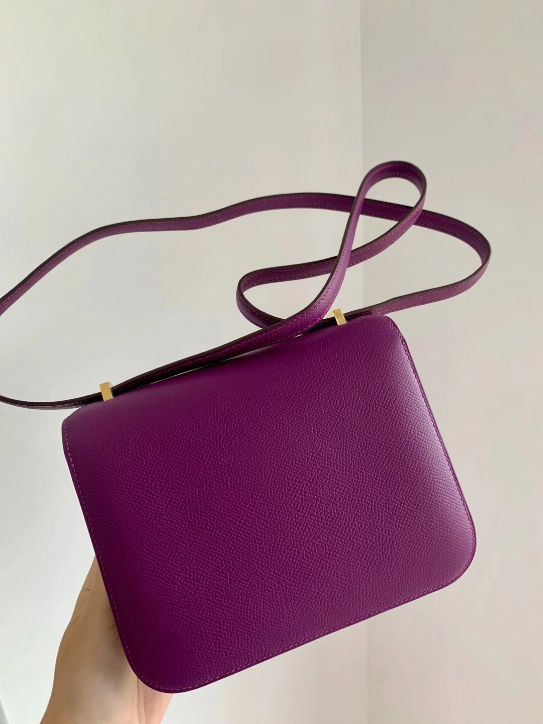Hermes Constance Mini 19 P9 Anemone Purple Epsom Gold Buckle