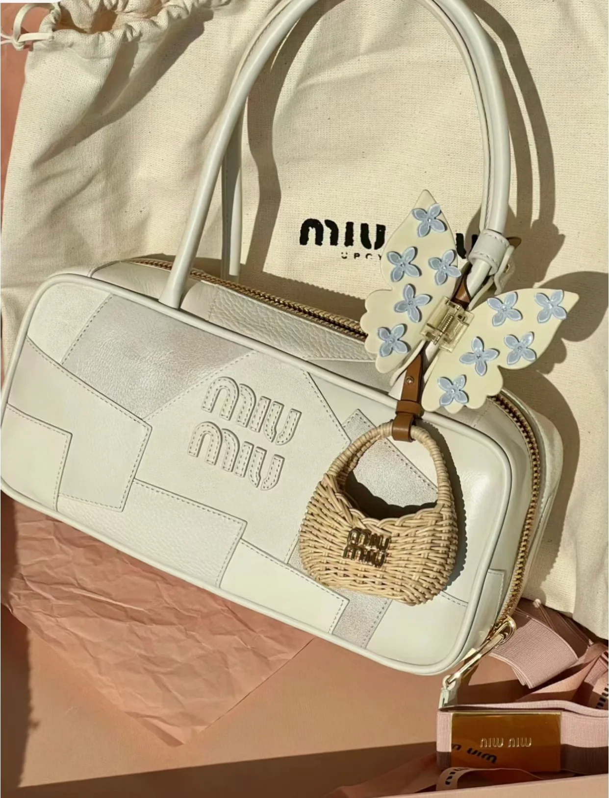 Miu Miu 520 Limited Edition - Кожаная сумка-боулинг в стиле пэчворк - Носите и делитесь