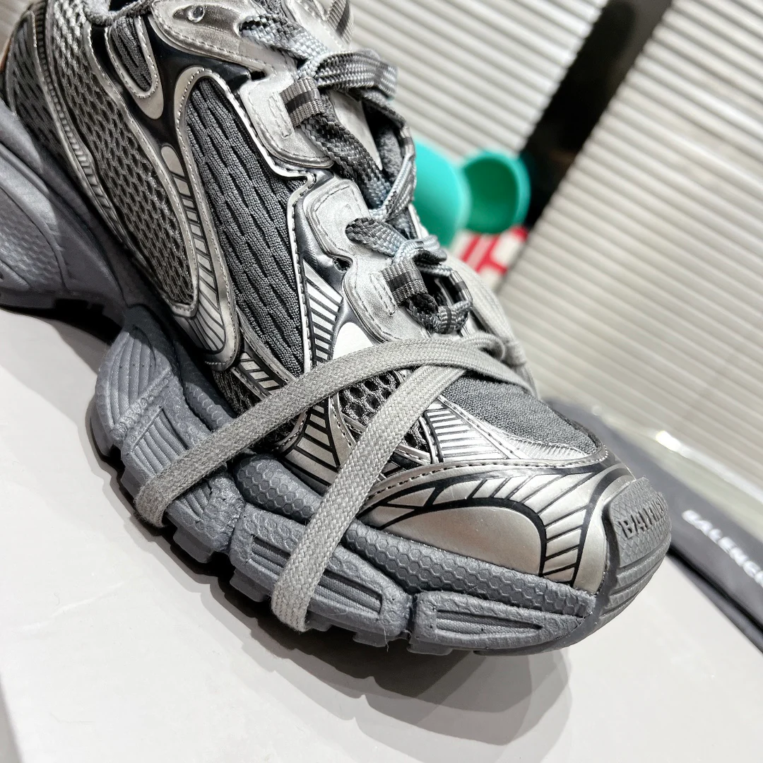 Кроссовки Balenciaga из сетчатого материала - Парные - Серебристые