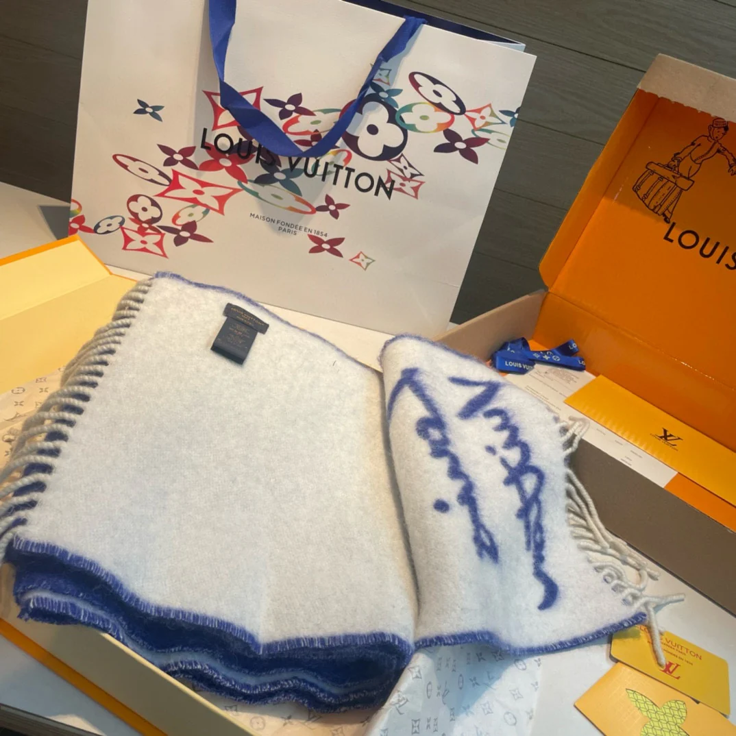 Кашемировый шарф LV-2024-25-220-синий-1