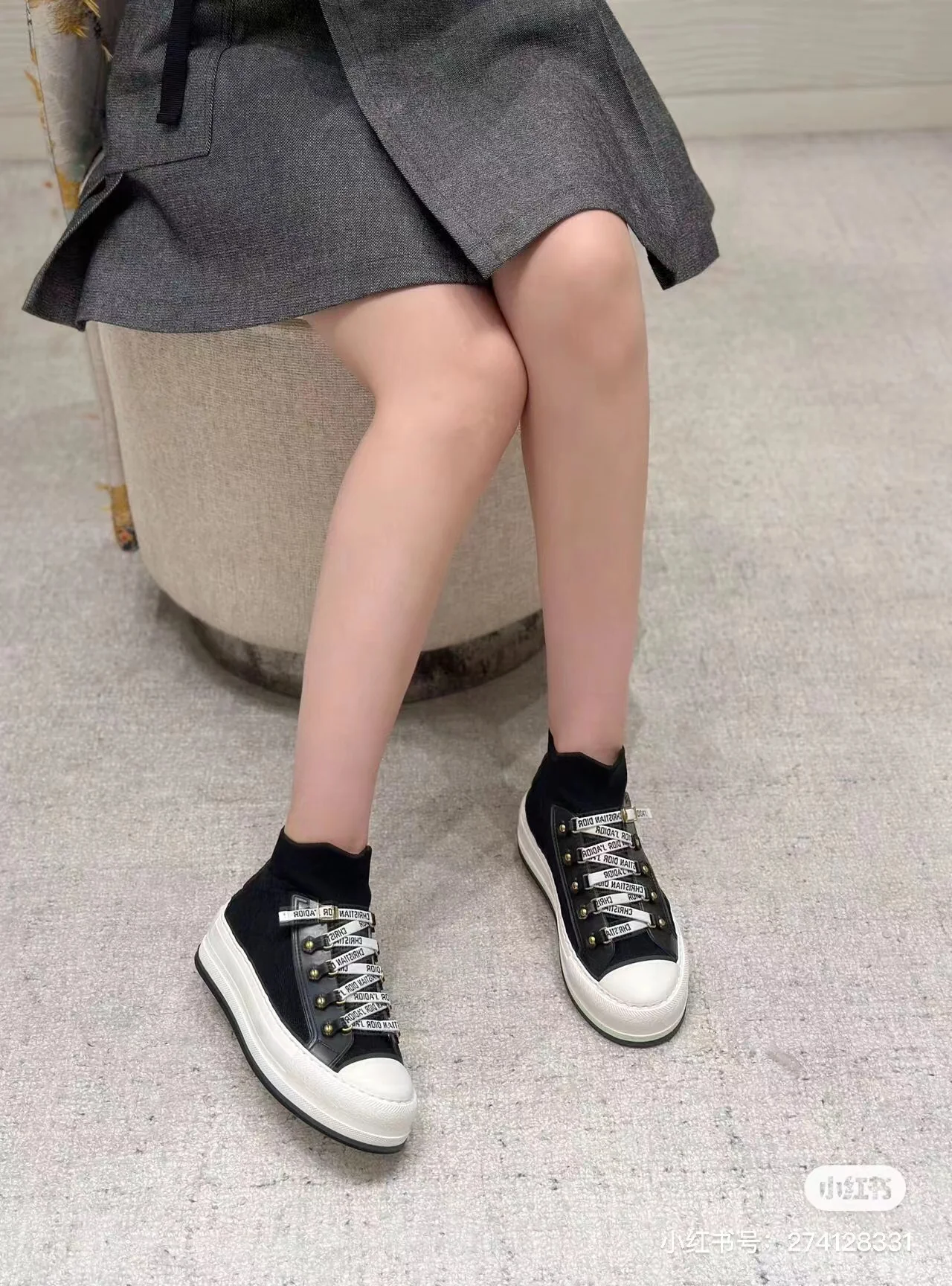 Высокие кроссовки Dior Oblique - черные