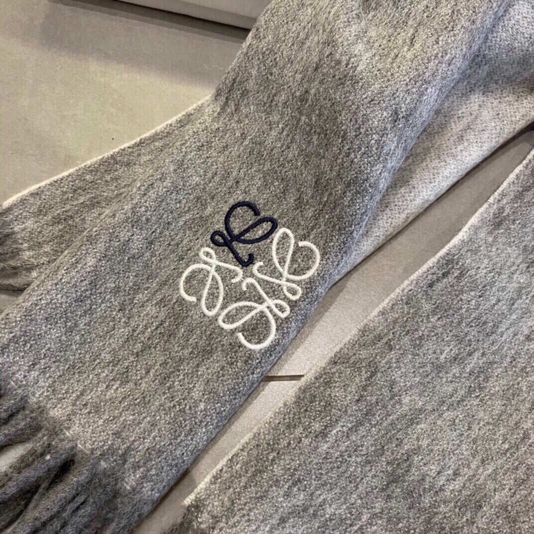 Шарф Lolwei с вышитым рисунком ?Водяная рябь? — 100 шт. — Кашемир — Серый