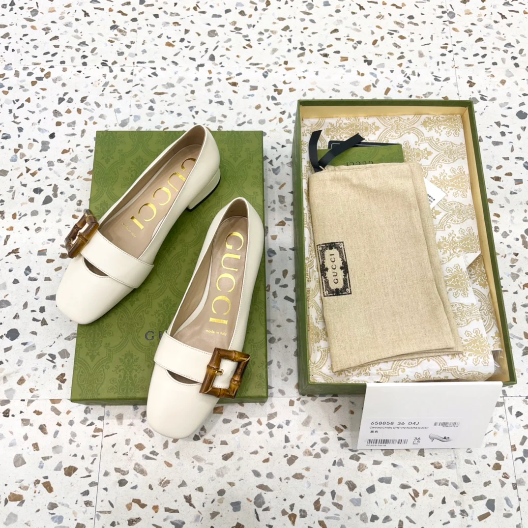 Gucci - Бамбуковая пряжка для обуви - Туфли на низком каблуке - 1