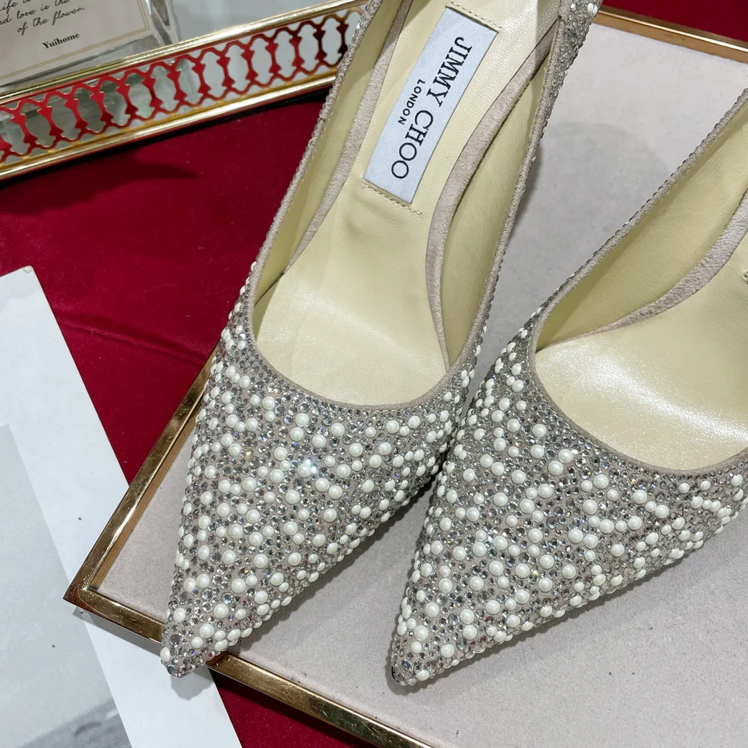 Джимми - Перламутровое лицо - Туфли на высоком каблуке с острым носком