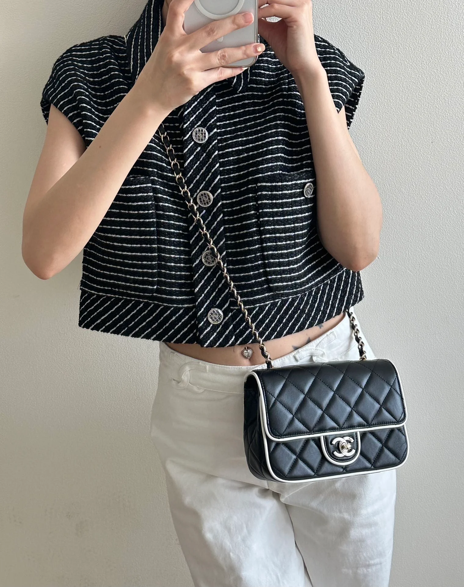 Chanel 25p Panda Square Fat Man Black