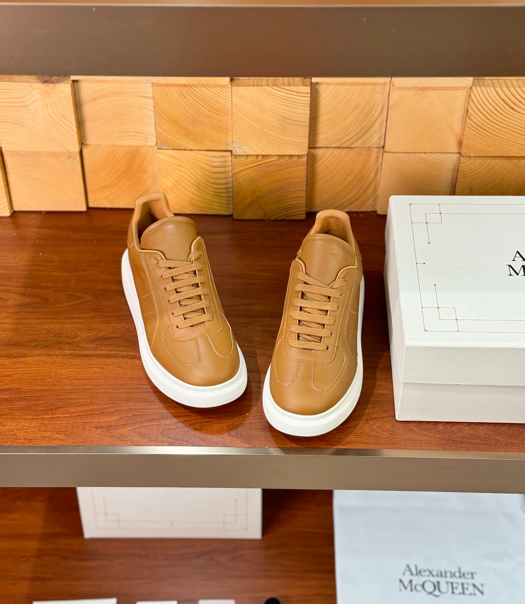 Повседневные туфли McQueen 2024 - Кофейно-коричневый