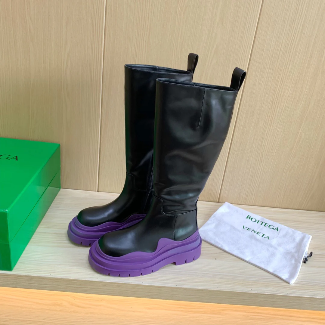 Новые высокие сапоги BV-22 осенне-зимняя коллекция - фиолетовая подошва