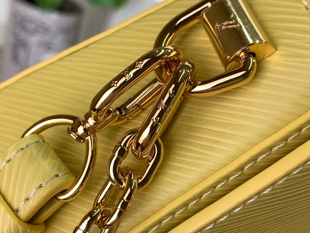 Сумка LV Twist West с узором ?водная рябь? — желтая.