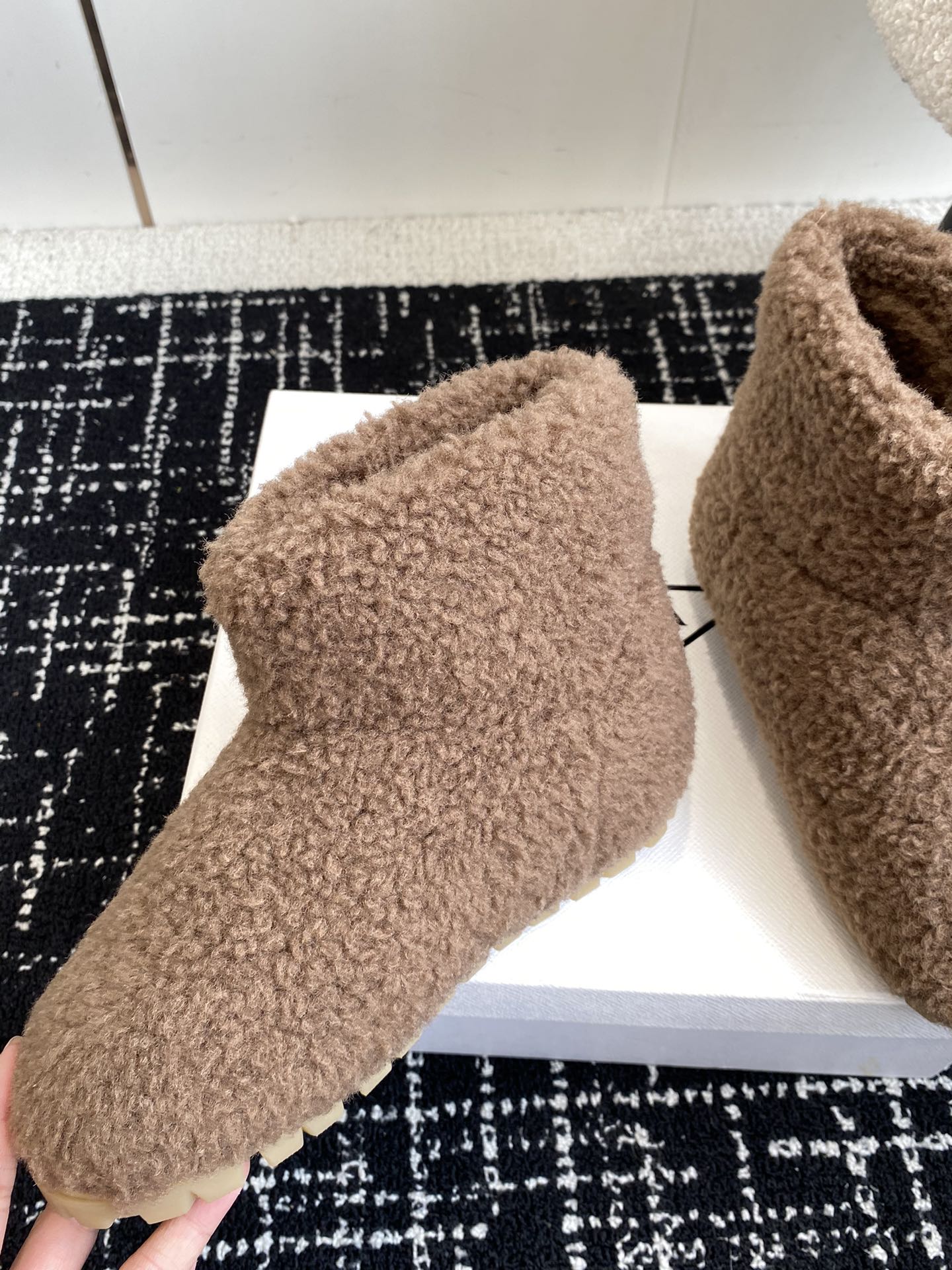 Шерстяные сапоги Miu Miu 2024 - Кофейно-коричневый