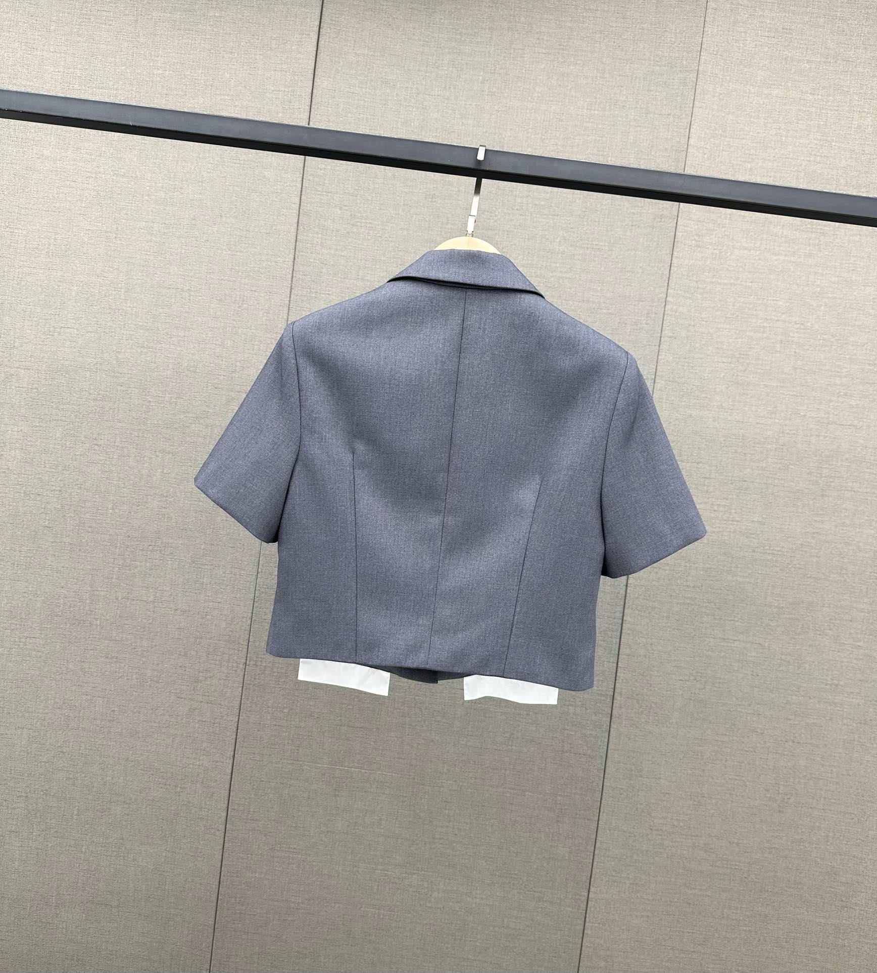 Miu Miu - 2404 - Минималистичный короткий купальник - Серый