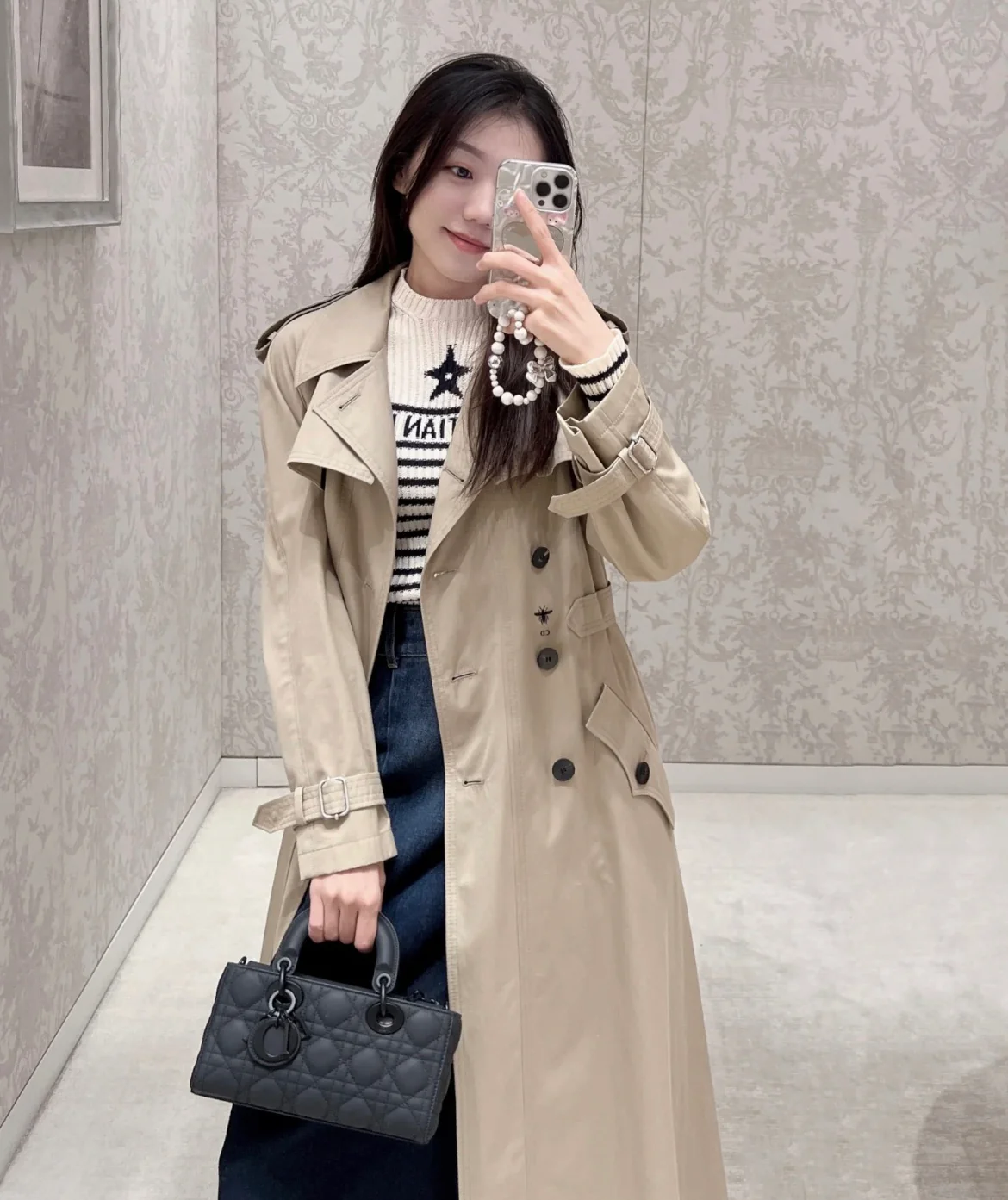 Вечерняя сумочка Dior Ladyd Joy, маленькая, матово-черная