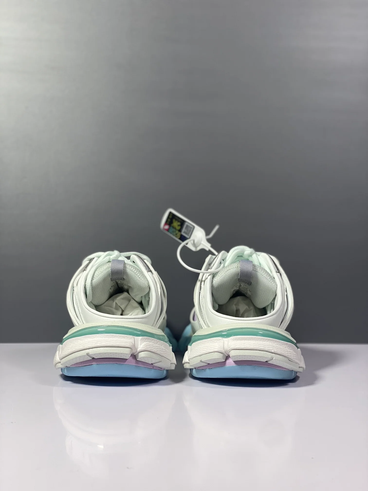 Balenciaga - Парные тапочки - 3-0 - Полутапочки - Кроссовки - Tess - S-Gomma - Maille - Бело-оранжевые - 2