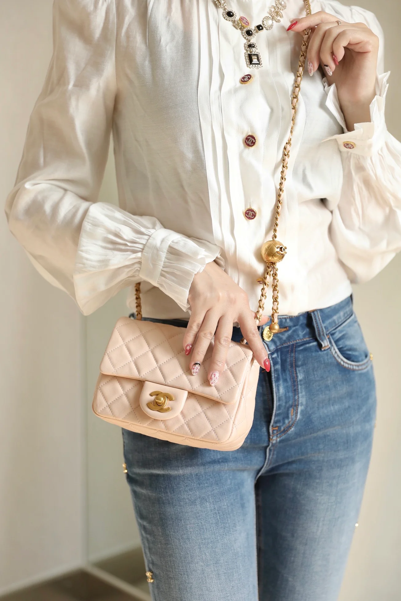 Chanel - Сумка-клатч Golden Globe Square Flap Bag - 18 см - Овечья кожа - 3