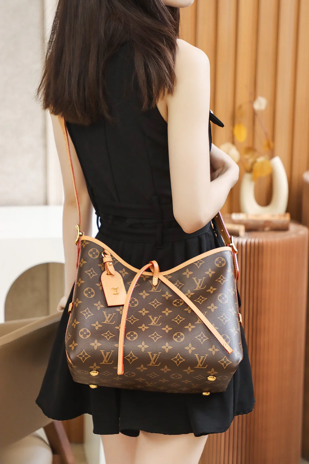 Сумка LV Carryall Bow, маленькая, коричневая.
