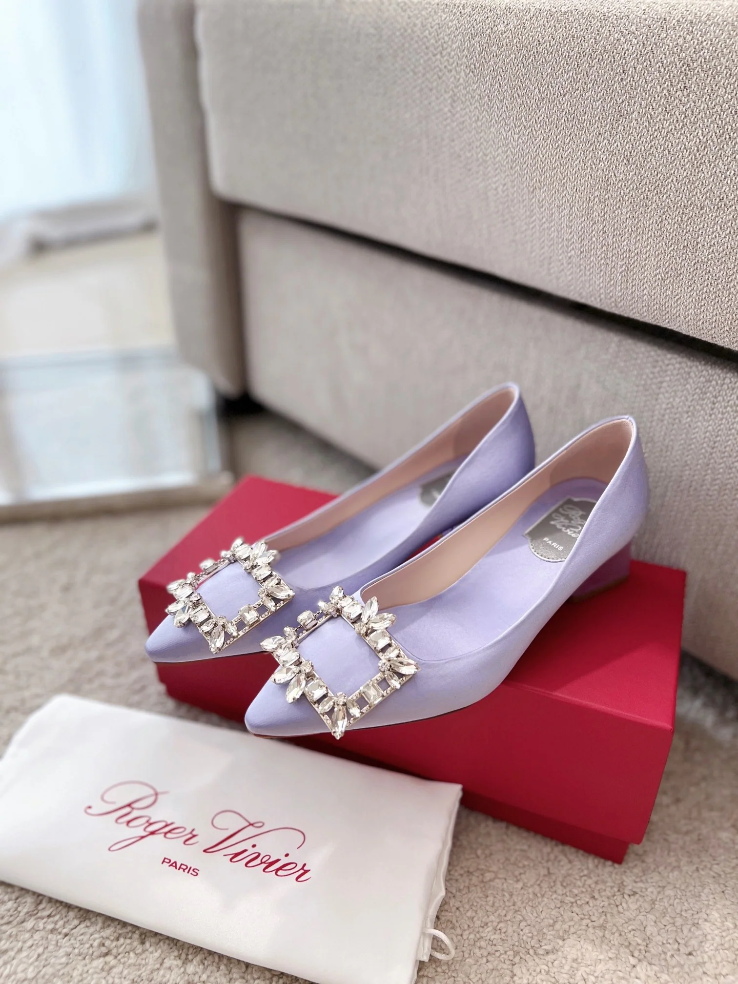 Обувь RV Shoes - Серия Versailles Garden - Балетки на квадратном каблуке - Фиолетовые