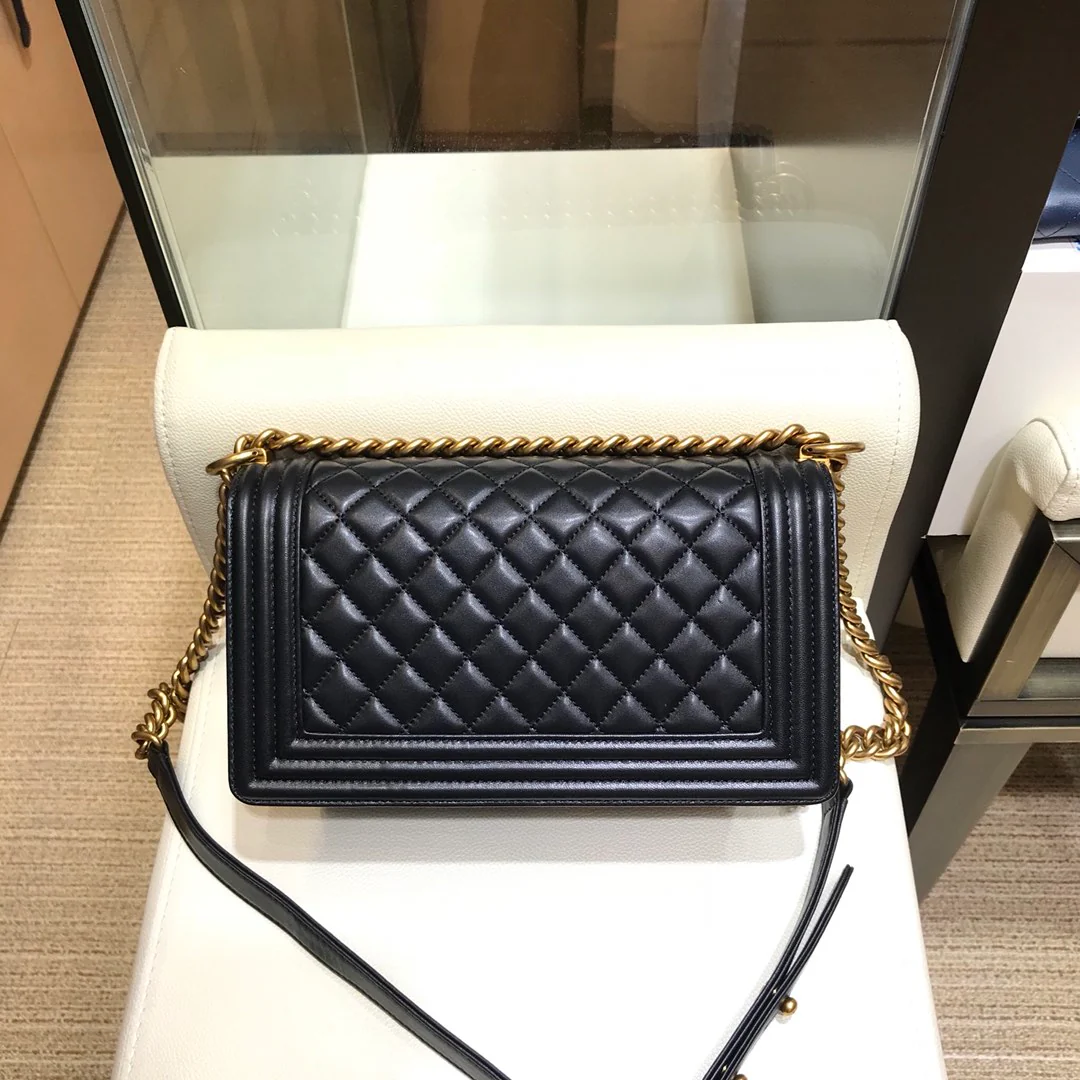 Chanel Boy 25cm Black Sheep Gold