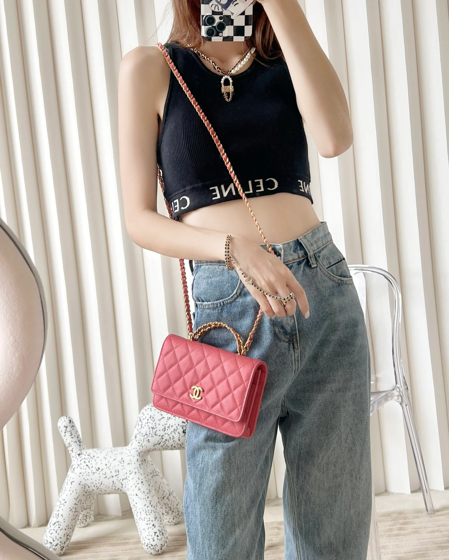 Ручка для письма Chanel 2022 WOC, розово-золотой шарик