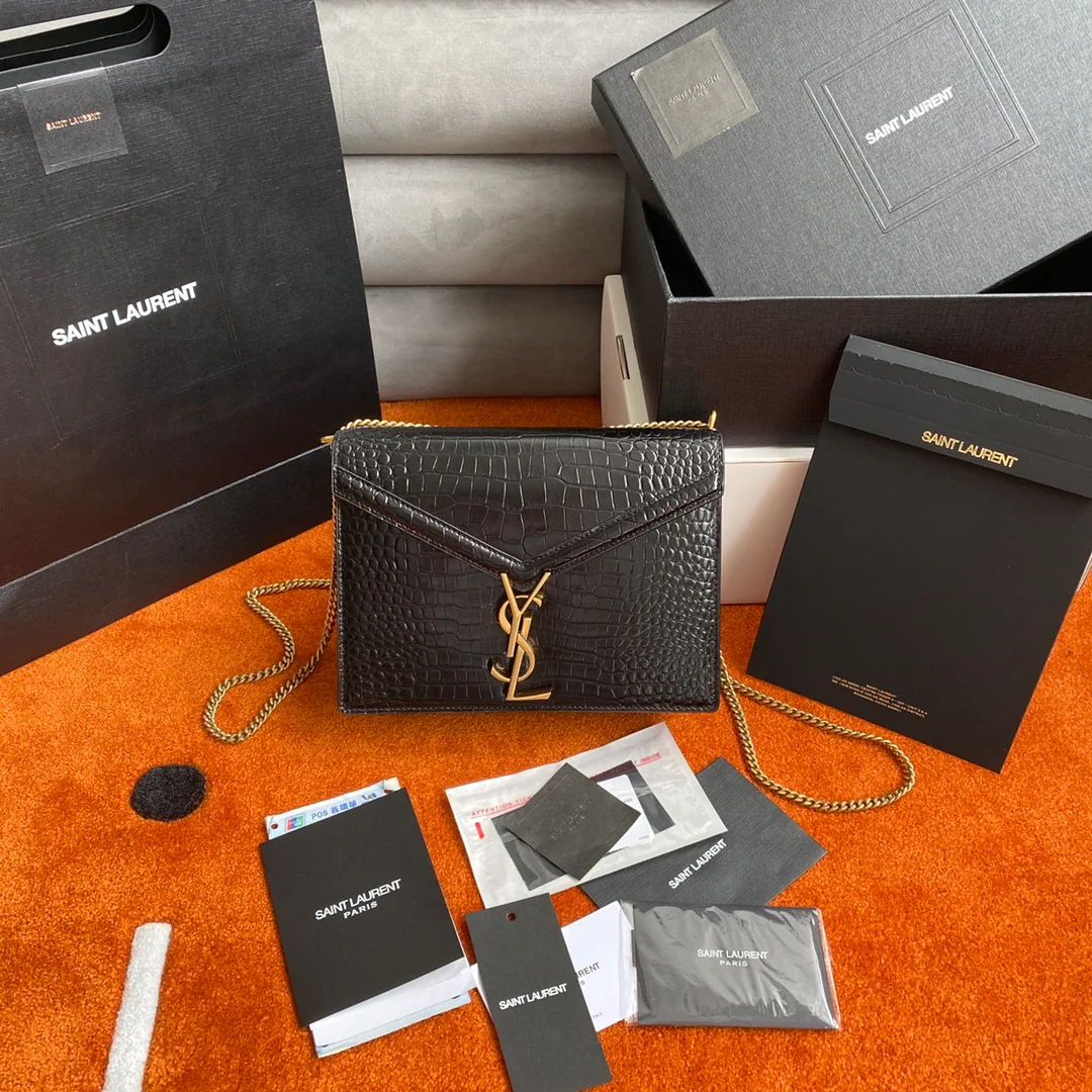 Сумка-конверт YSL Cassandra с крокодиловым принтом - 4 шт.