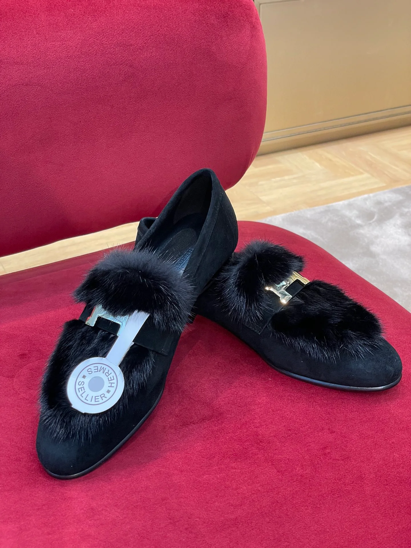 Классические лоферы Hermes из норки