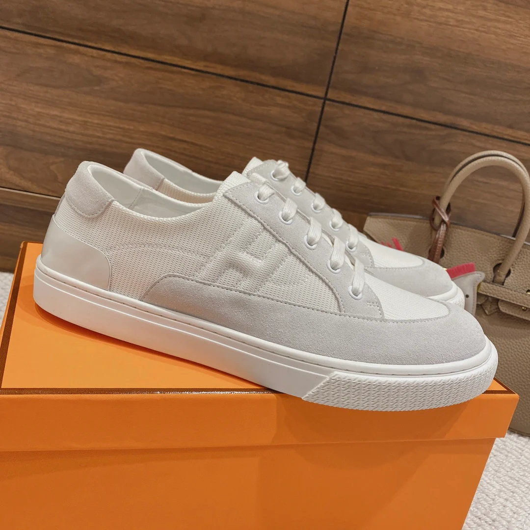 Весенняя коллекция Hermes 2022 — Белые повседневные кроссовки — Унисекс — Белые