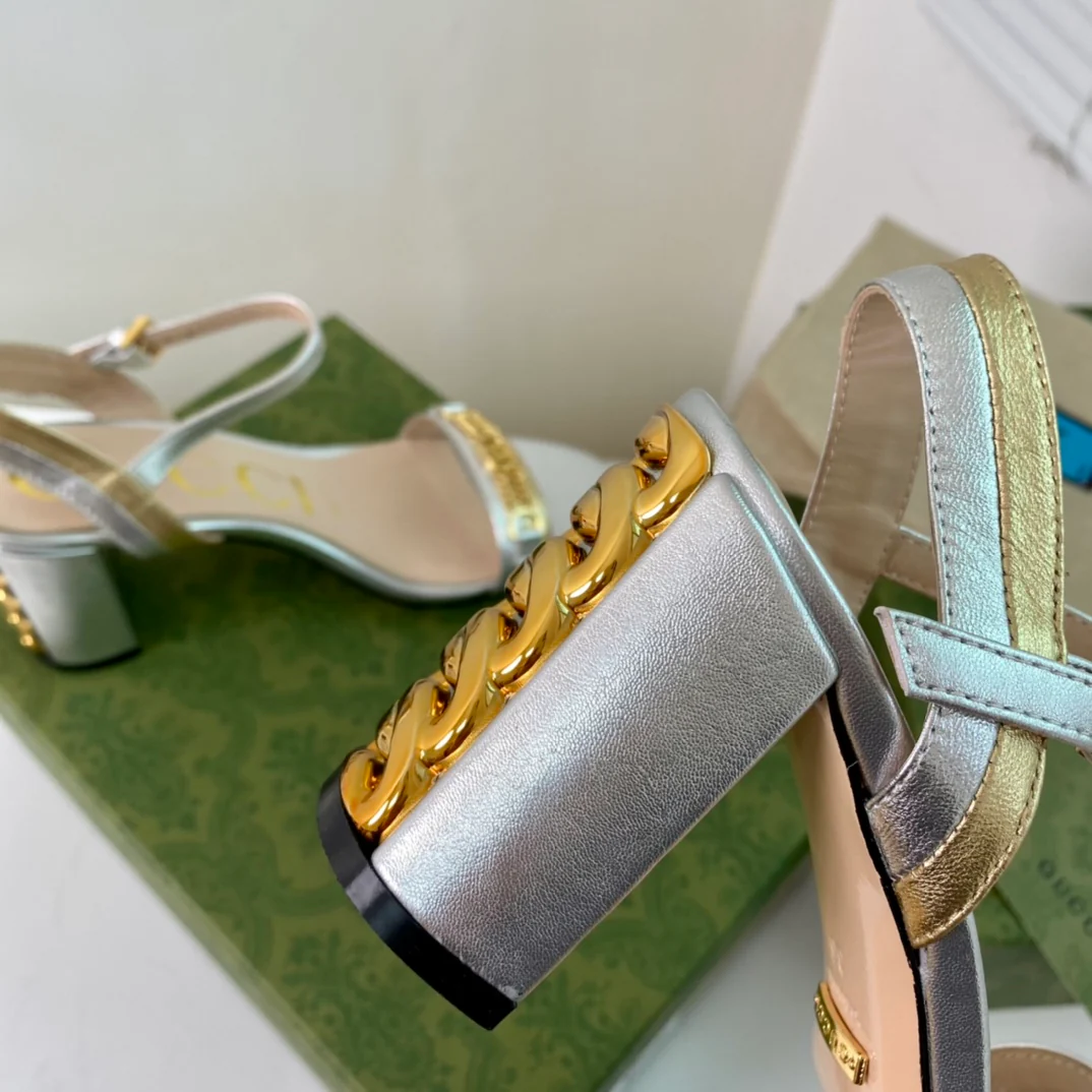 Gucci - Босоножки на массивном каблуке с ремешками