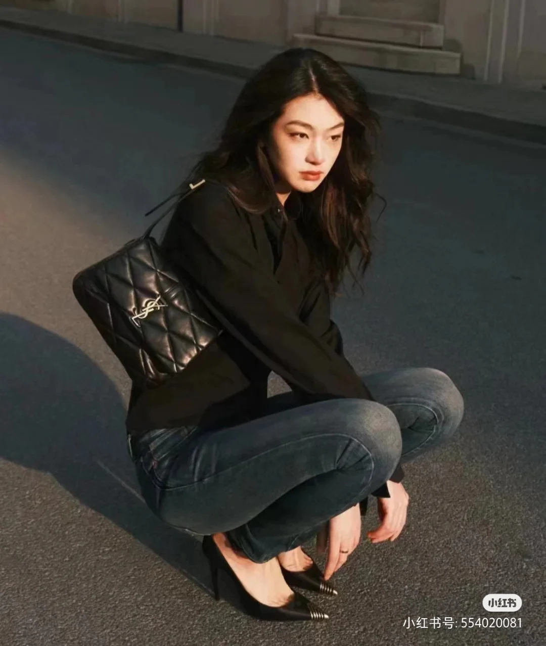 Сумка через плечо YSL-le-57 - черная