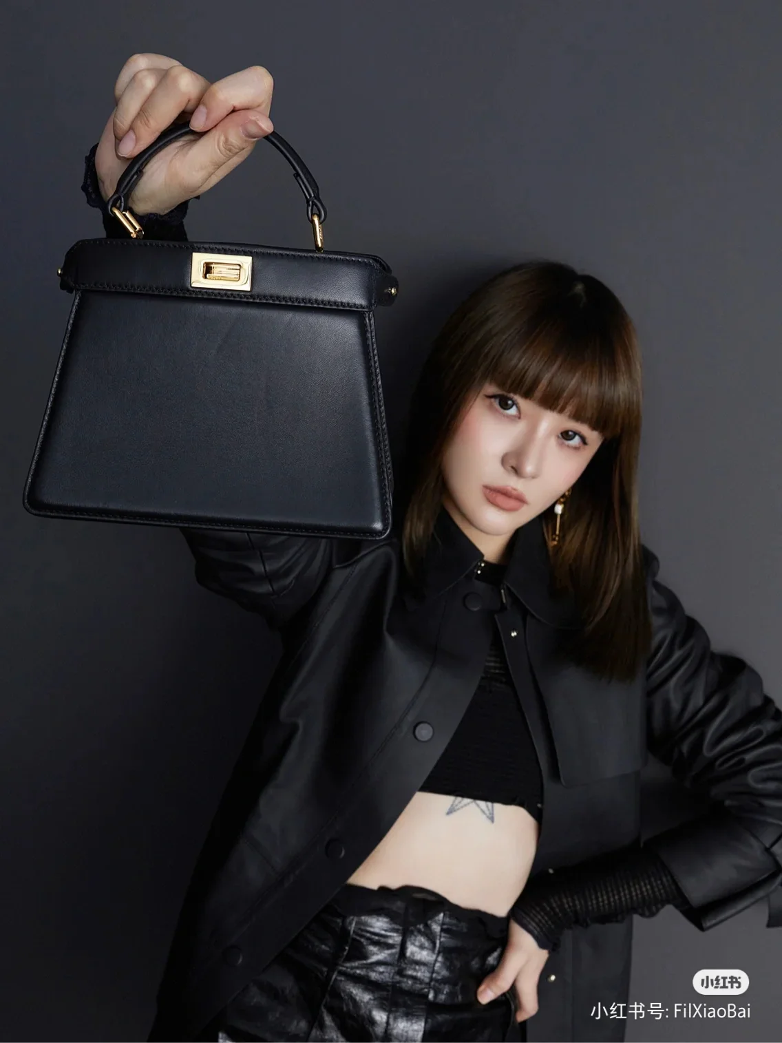 Fendi Peekaboo i See U Small Black Top Image