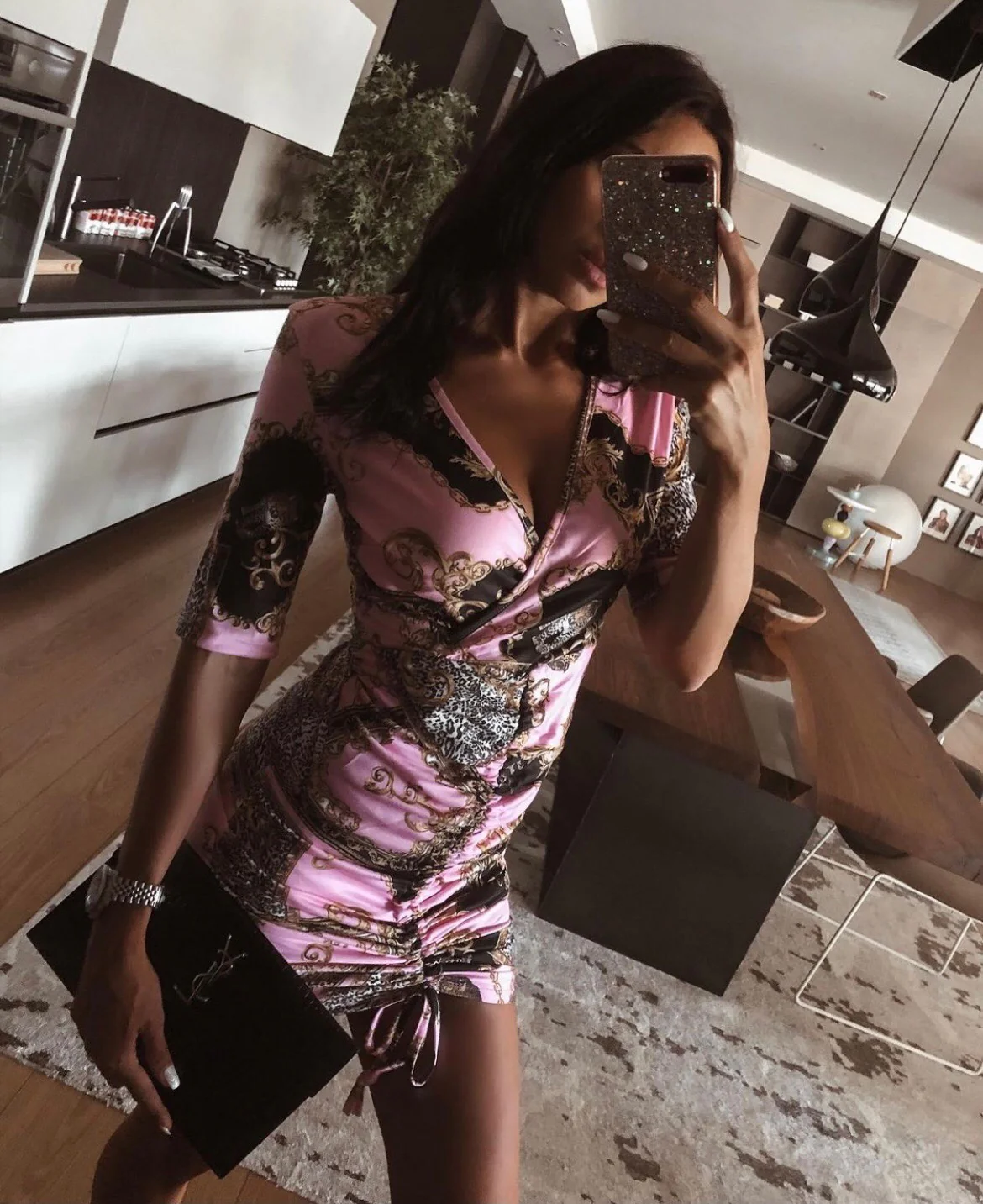 Клатч YSL с тиснением под крокодиловую кожу - 2 шт.