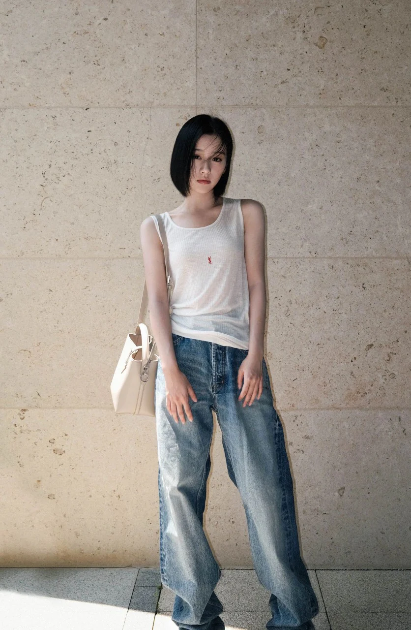 Сумка-ведро YSL Le 37 - Маленькая - Бежево-серый